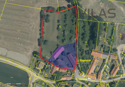 prodej 1/2 zemědělské usedlosti s pozemkem 7561 m2 v obci Krasovice